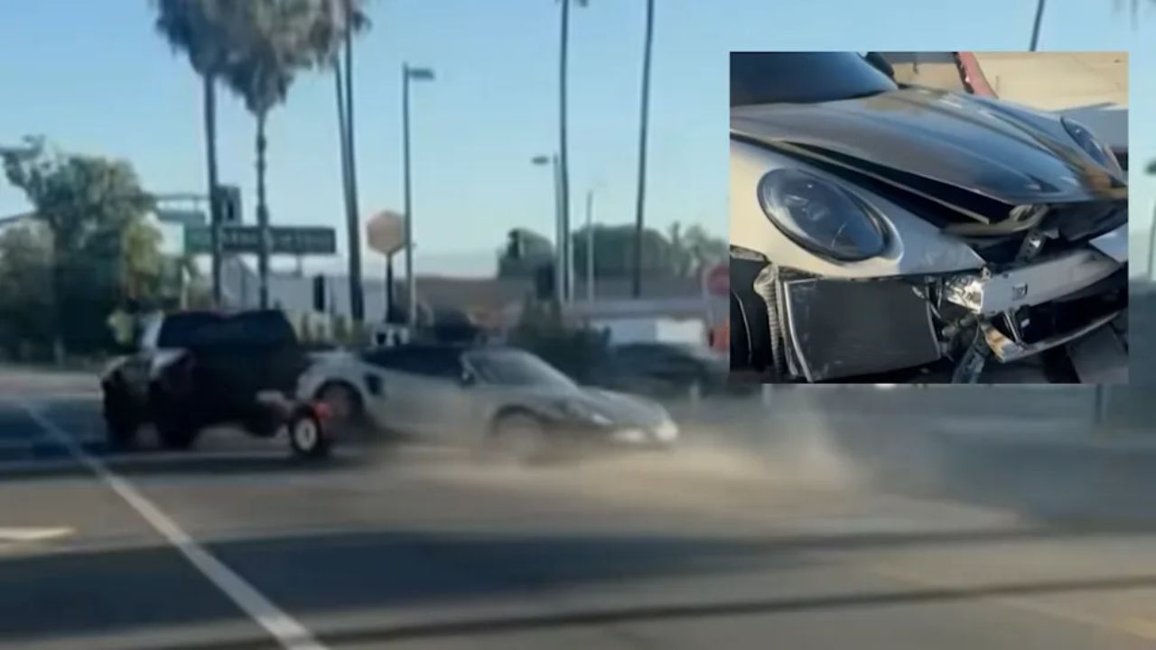 Suspect Arrested After Dragging Stolen Porsche Behind Pickup During Los Angeles Police Chase